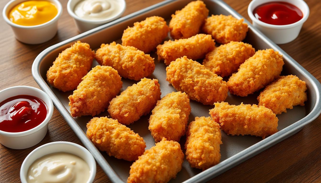 dégustez notre boîte de 20 nuggets savoureux à un prix incroyable ! une offre irrésistible qui ravira les amateurs de bonne cuisine. ne manquez pas l'occasion de vous régaler avec ces délicieuses bouchées croustillantes qui vont vous faire saliver.