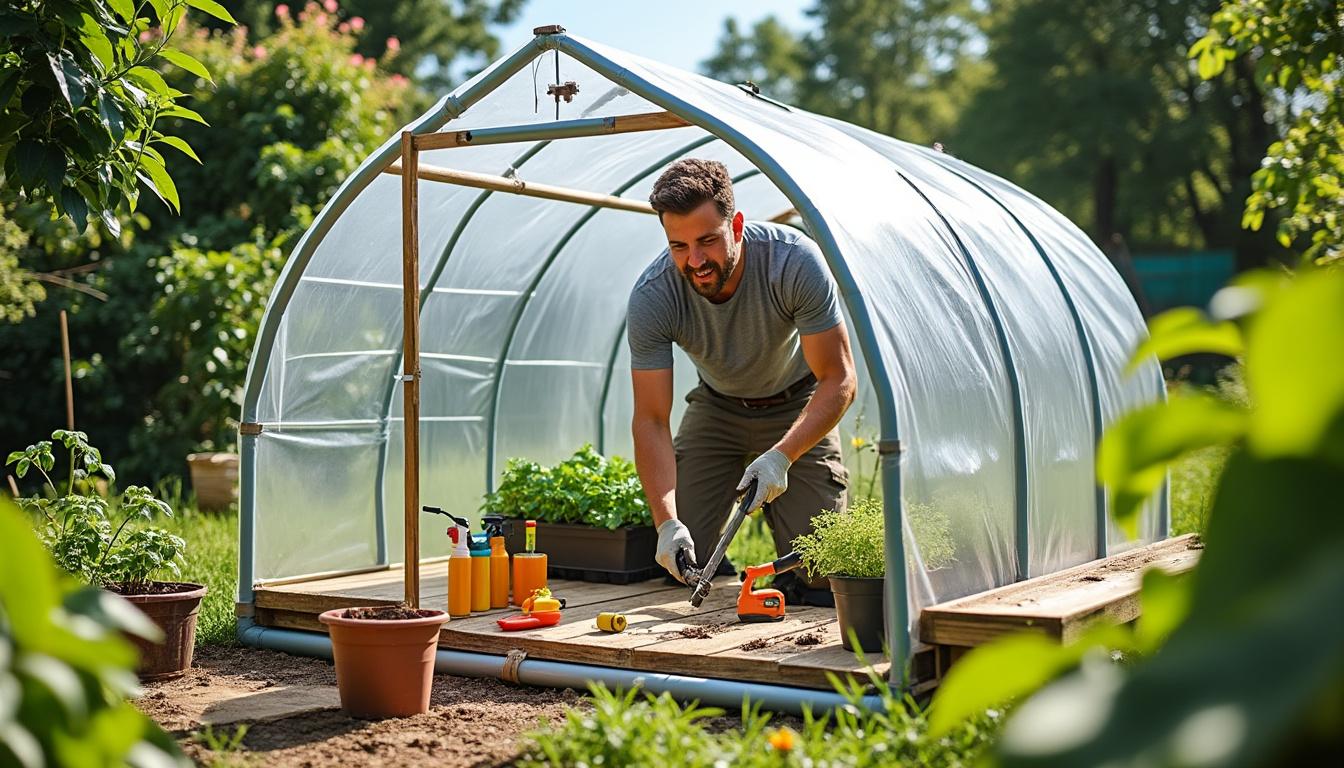 découvrez comment fabriquer une serre de jardin à petit prix grâce à notre guide étape par étape. economique et pratique, ce tutoriel vous aidera à cultiver vos plantes tout en maximisant votre budget. suivez nos conseils pour réaliser une serre adaptée à vos besoins.
