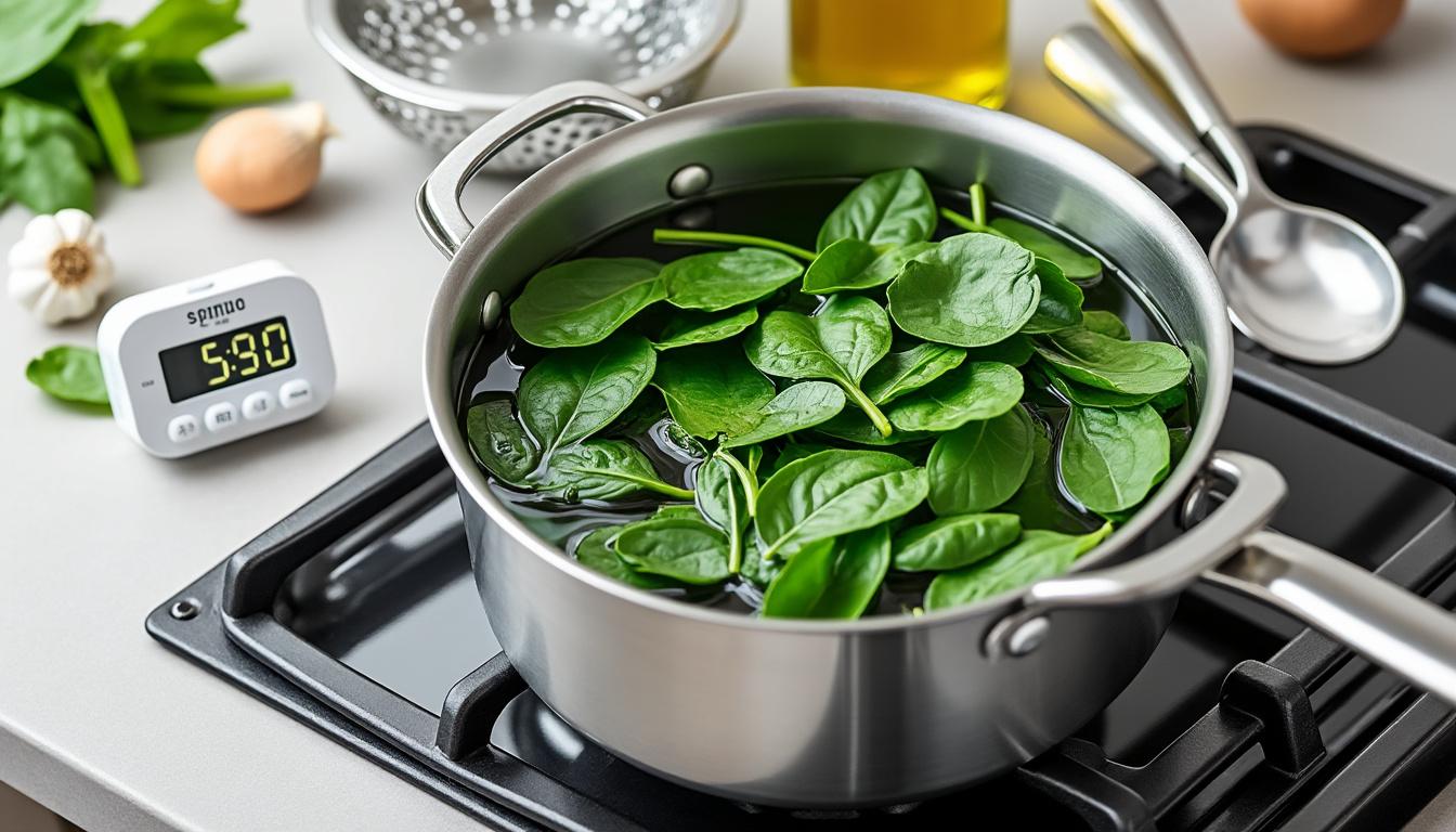 découvrez le temps de cuisson idéal des épinards frais à l'eau pour préserver leur saveur et leurs nutriments. apprenez des astuces pratiques et des conseils pour bien les préparer, afin d'obtenir un plat savoureux et sain.
